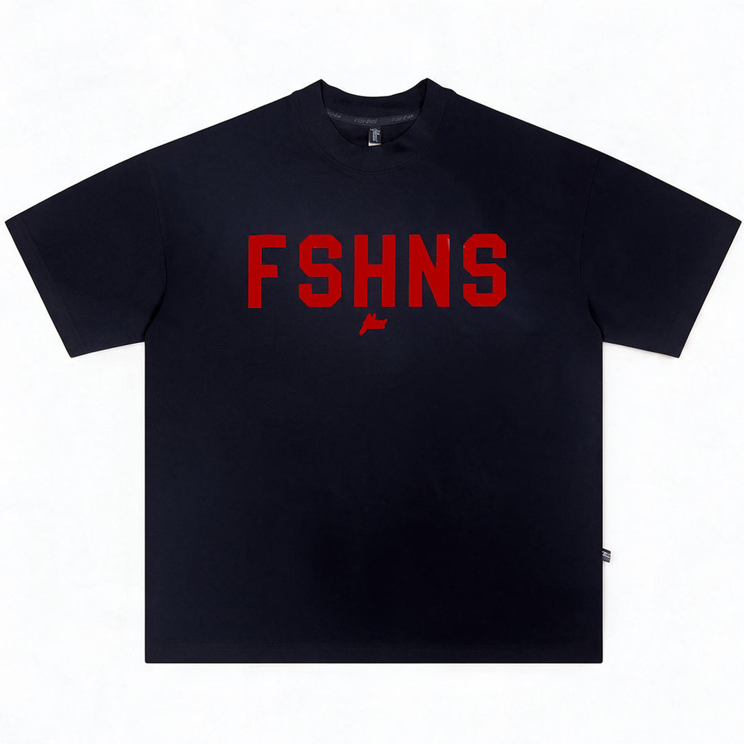 Varsity Logo Oversize Tee (Black/Red)