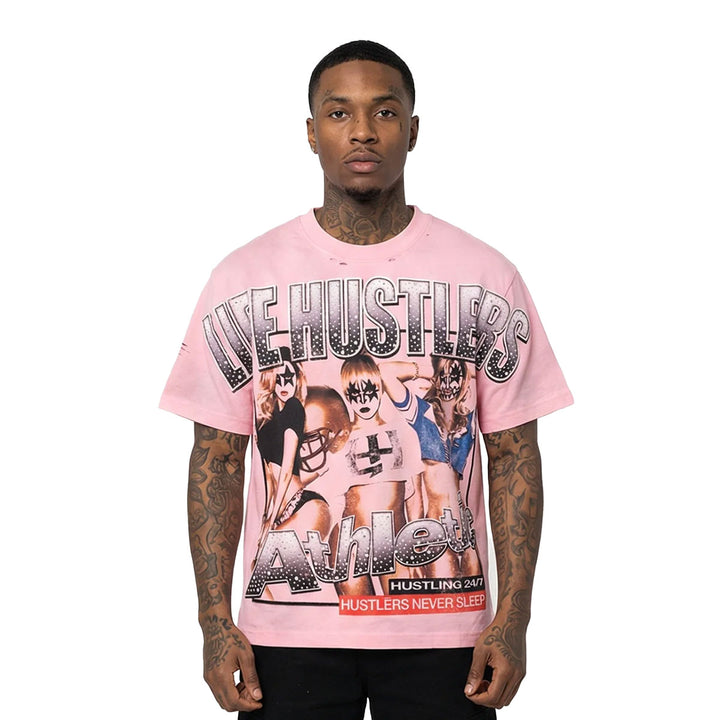 Football Girls Rhinestone Tee (Pink)