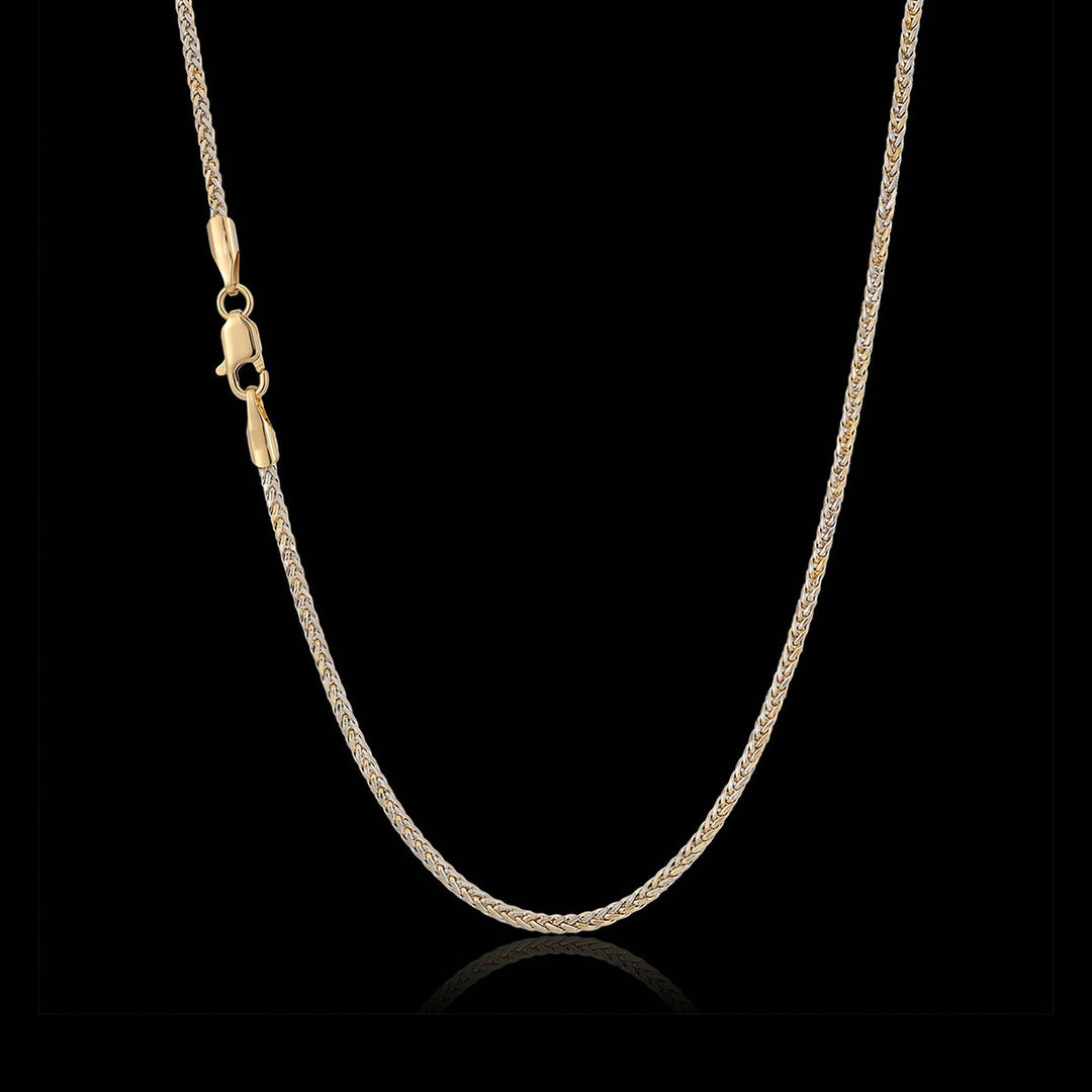 1.6mm Franco Sterling Silver Two Tone Necklace