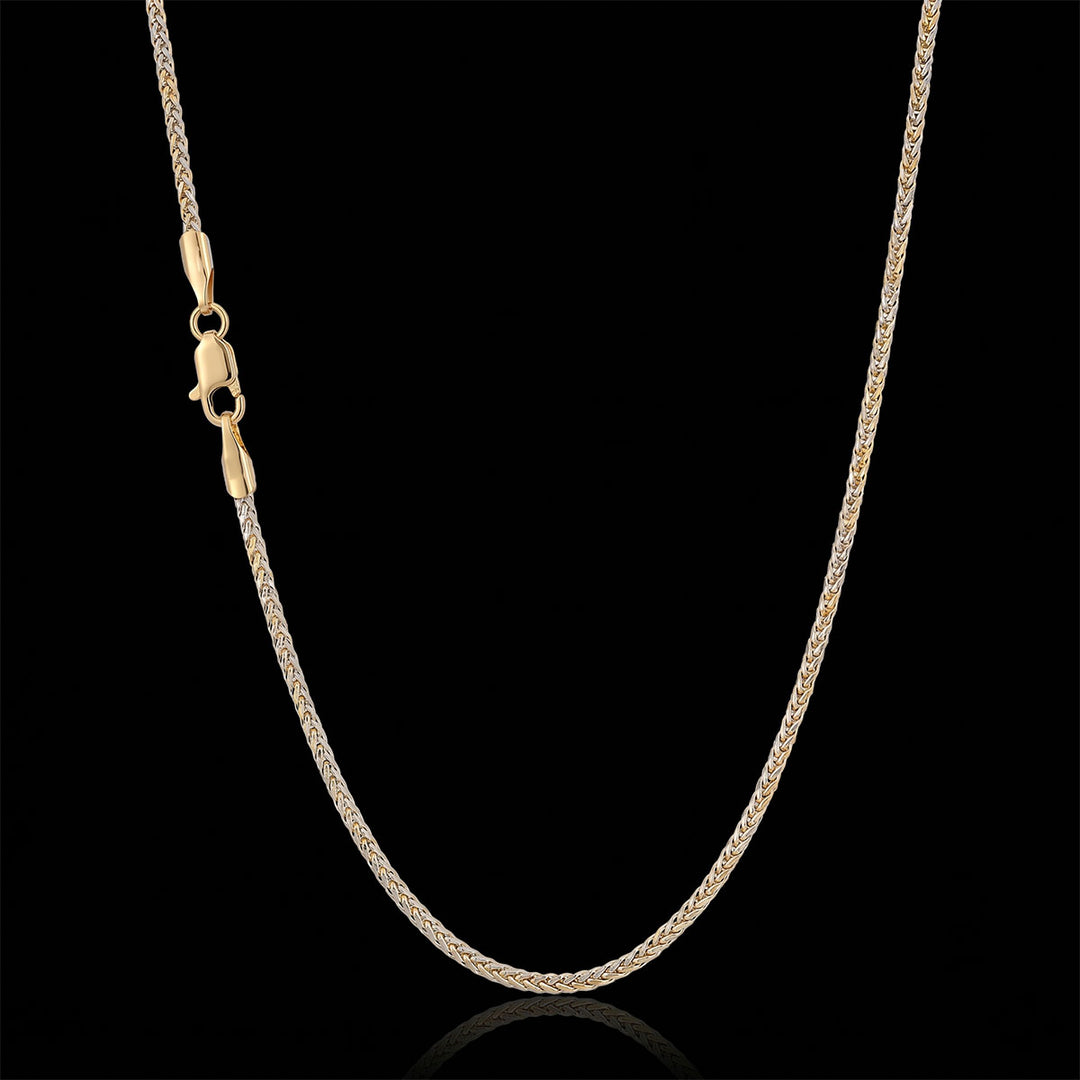 2mm Franco Sterling Silver Two Tone Necklace