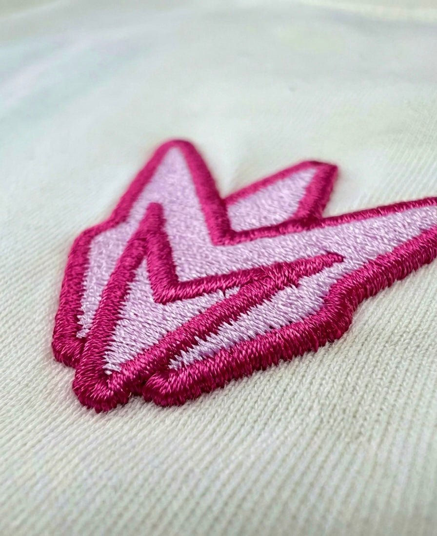 Embroidered M Oversize Tee (Cream)