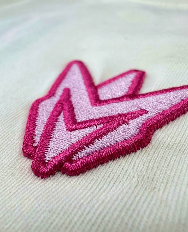 Embroidered M Oversize Tee (Cream)