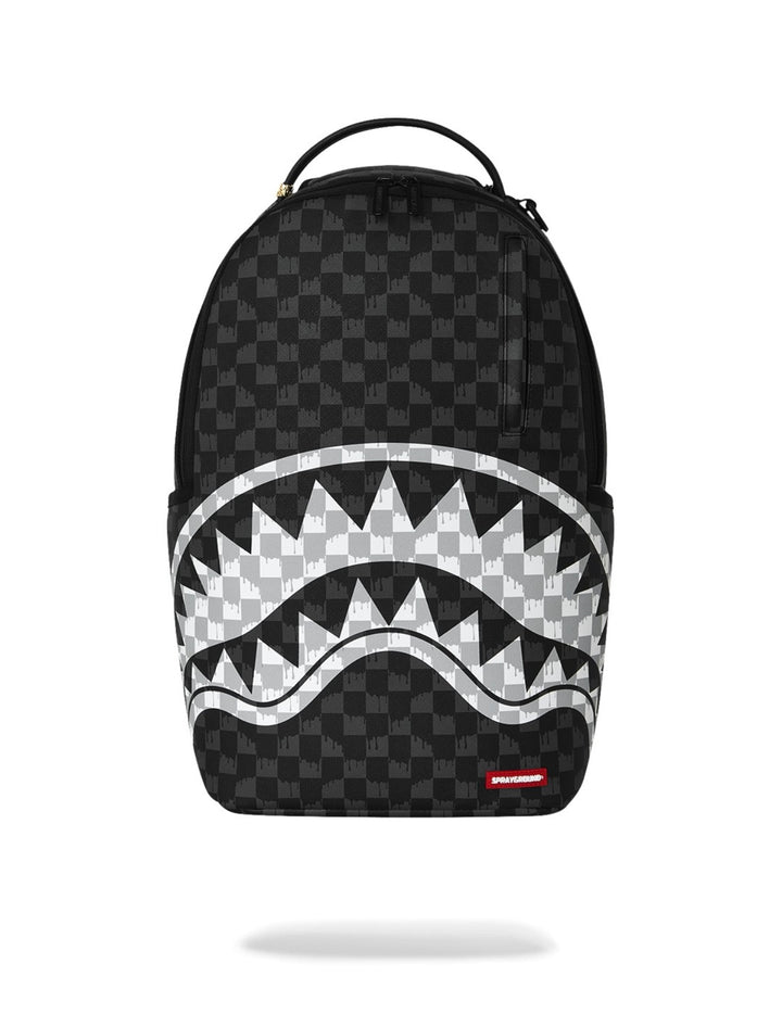 Black and White Drip Check Backpack
