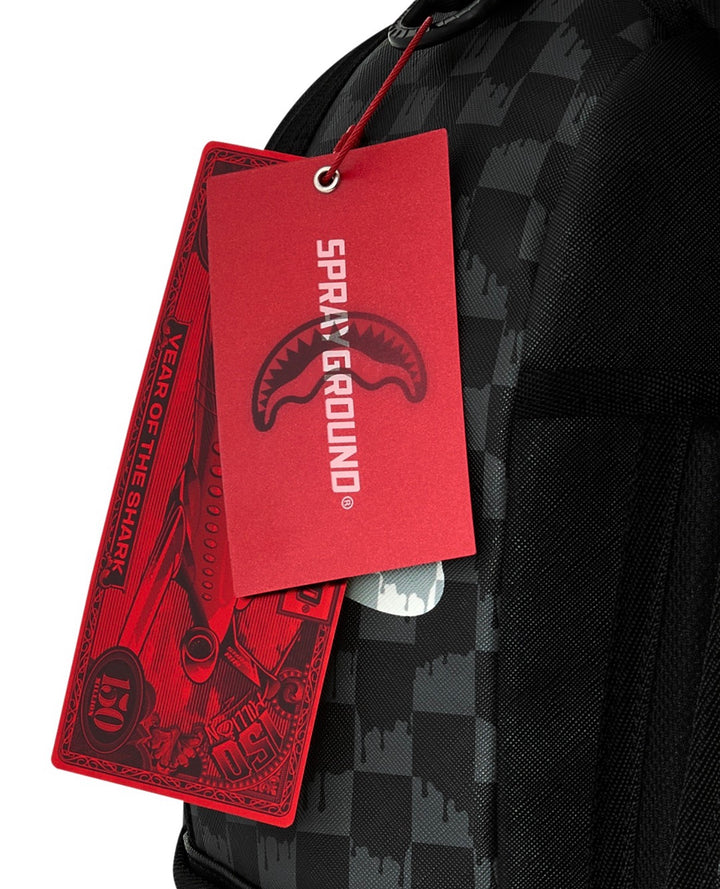 Black and White Drip Check Backpack
