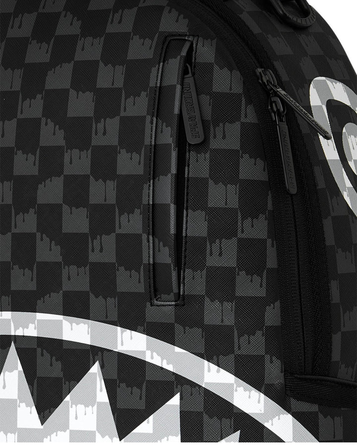 Black and White Drip Check Backpack