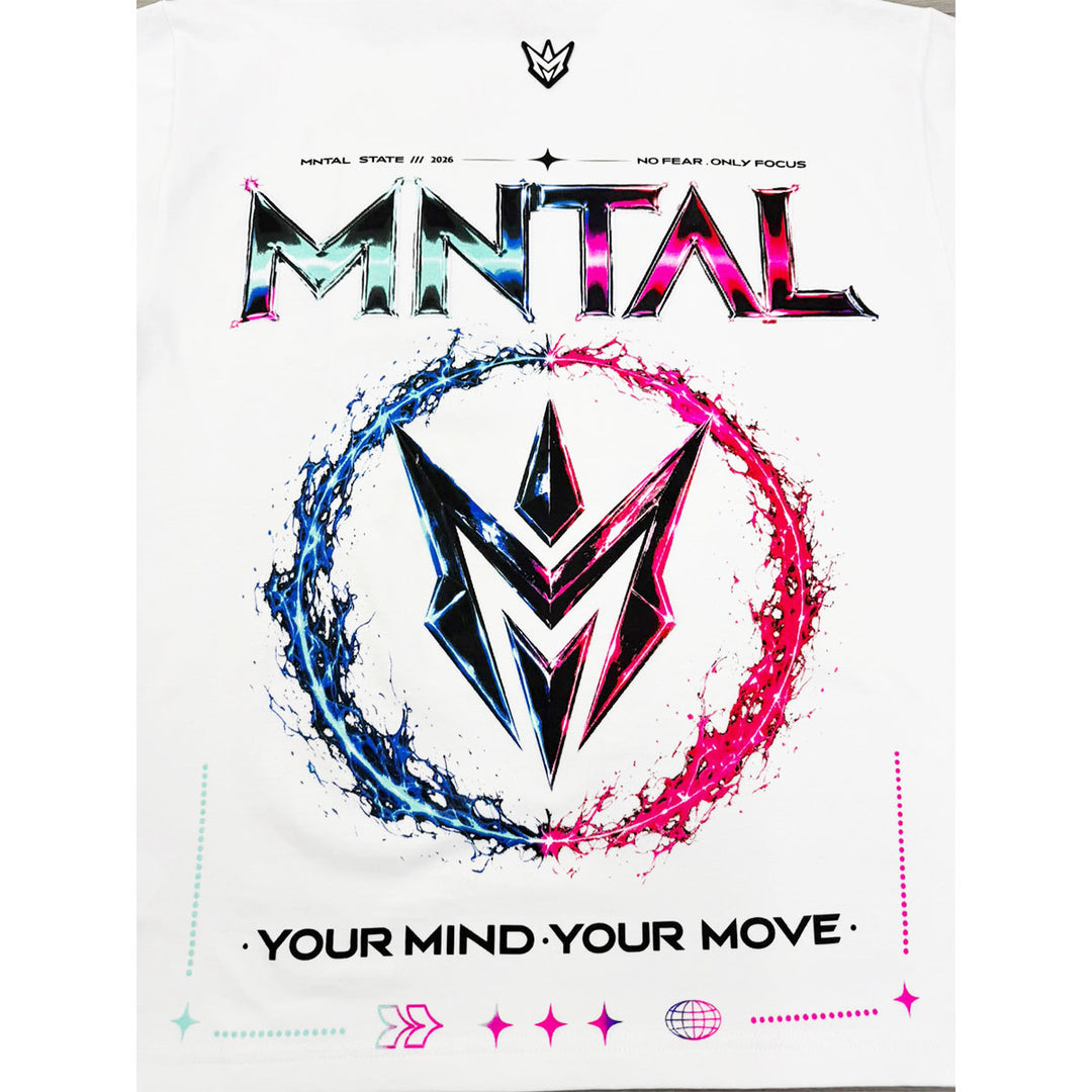 Your Mind, Your Move Logo Oversize Tee (White)