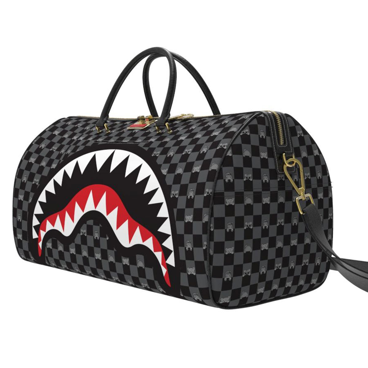 Gray Peeking Character Check Duffle Bag | Sprayground – Urban