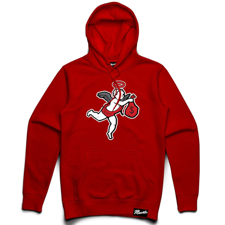 AJ4 Chenille Patch Angel Hoodie (Red)