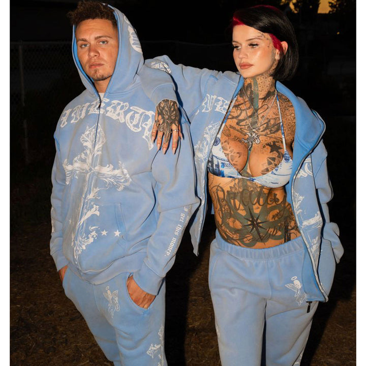 Jesus Cross Hoodie (Blue)