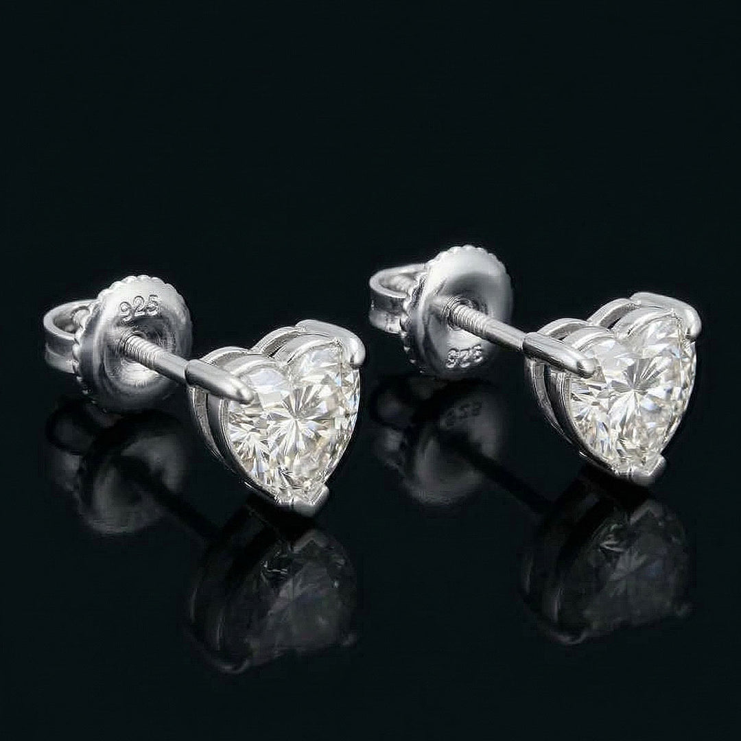 Heart Moissanite Earrings