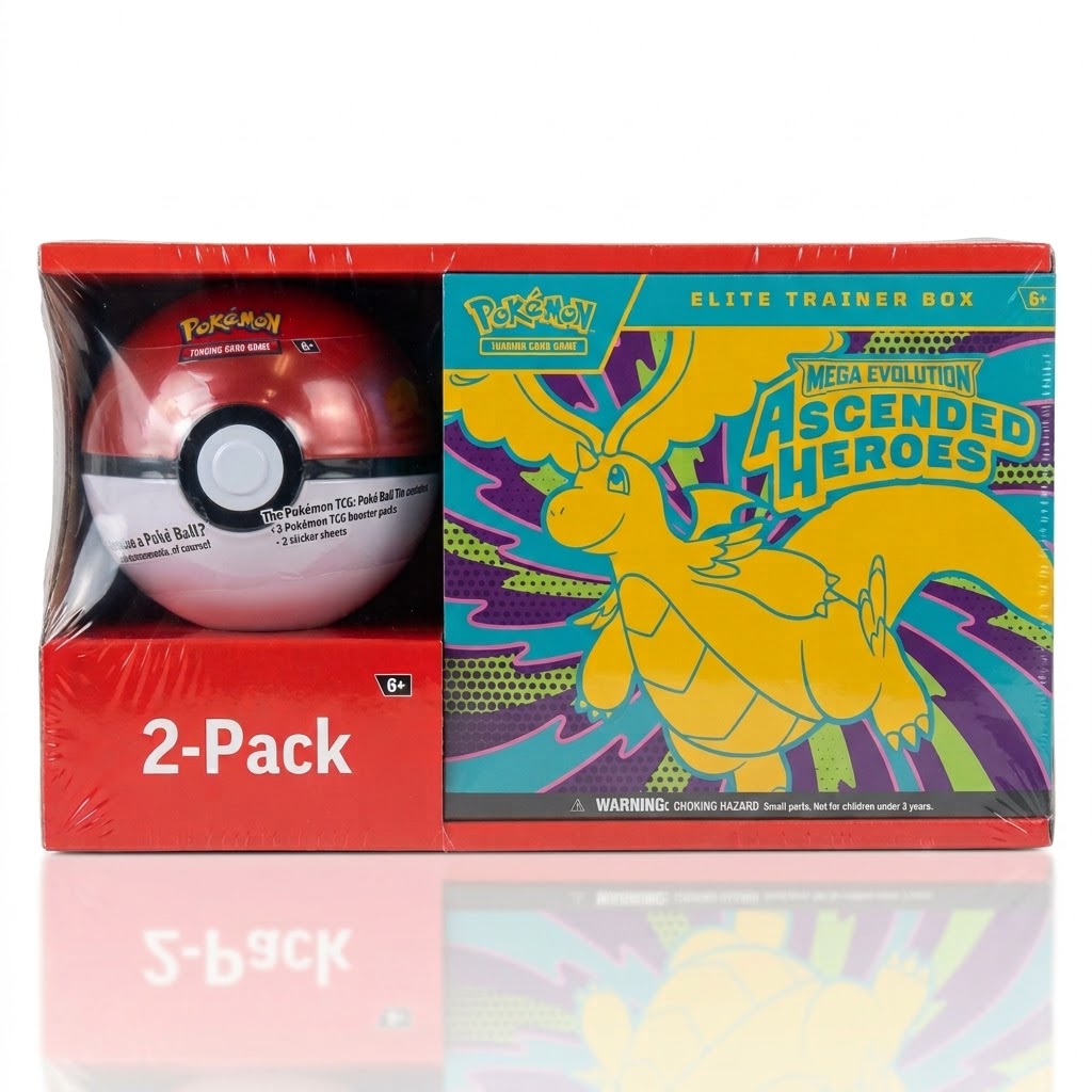 Pokémon TCG Mega Evolution-Ascended Heroes Elite Trainer Box + Poké Ball Tin 2-Pack (Sam&
