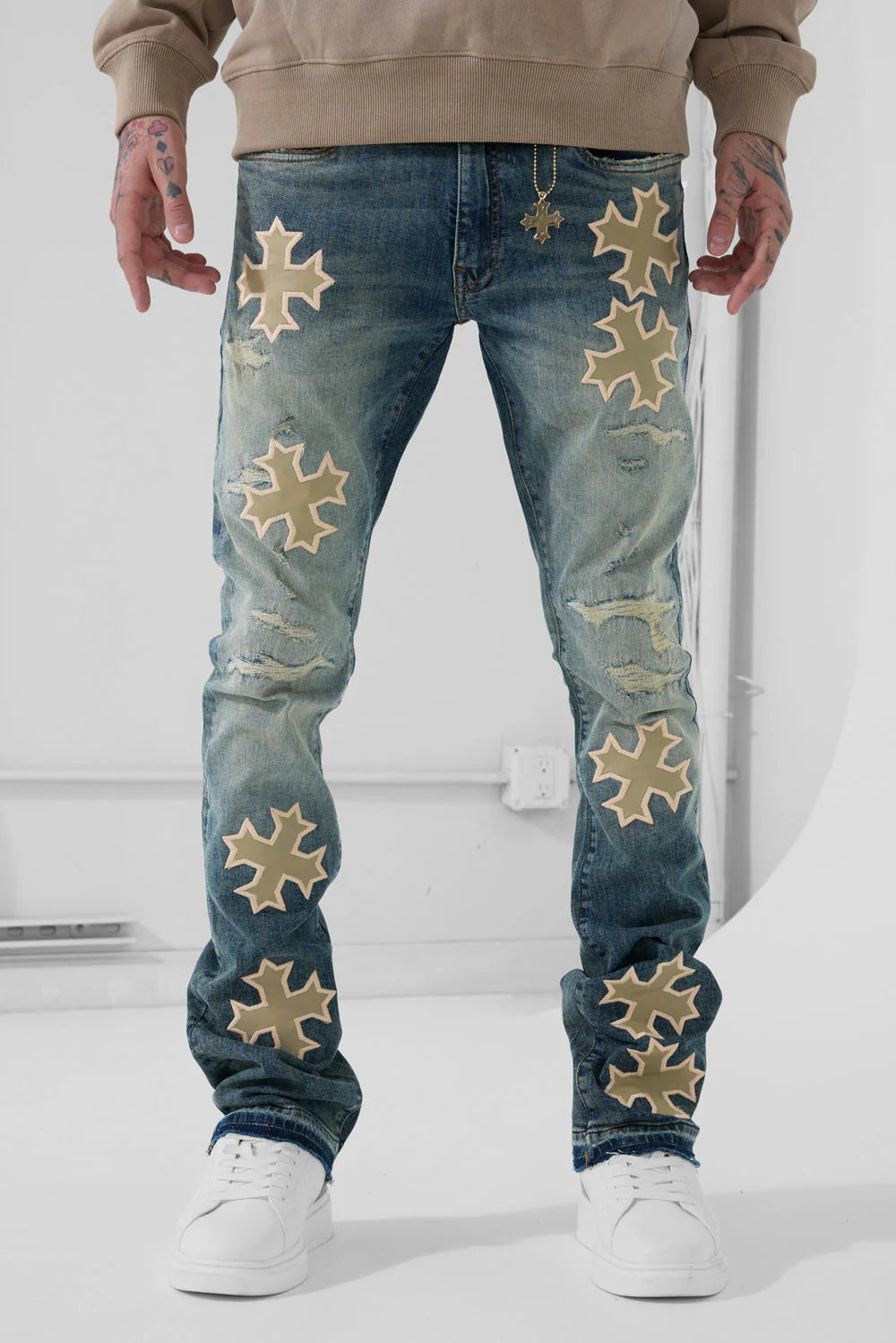 Super Skinny Stacked Eden Denim (Desert Storm)