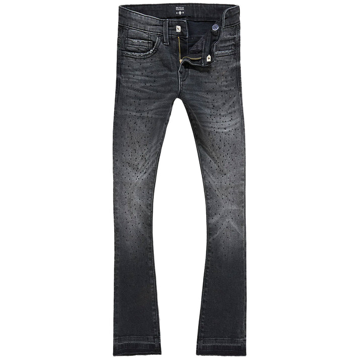 Super Skinny Starry Night Stacked Denim (Black Shadow)