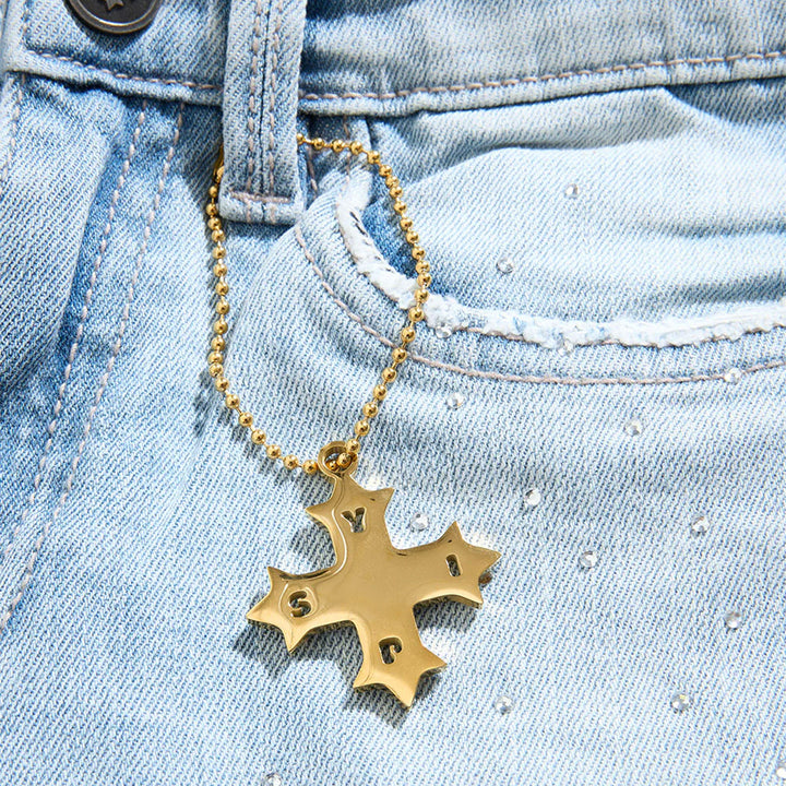 Super Skinny Starry Night Stacked Denim (Ice Blue)