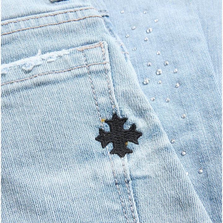 Super Skinny Starry Night Stacked Denim (Ice Blue)