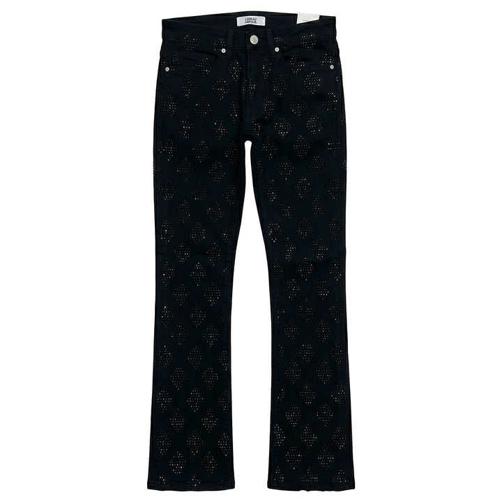 Rhinestone Stacked Denim (Black)
