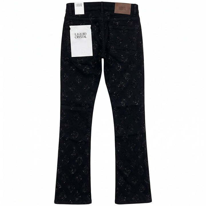 Rhinestone Stacked Denim (Black)
