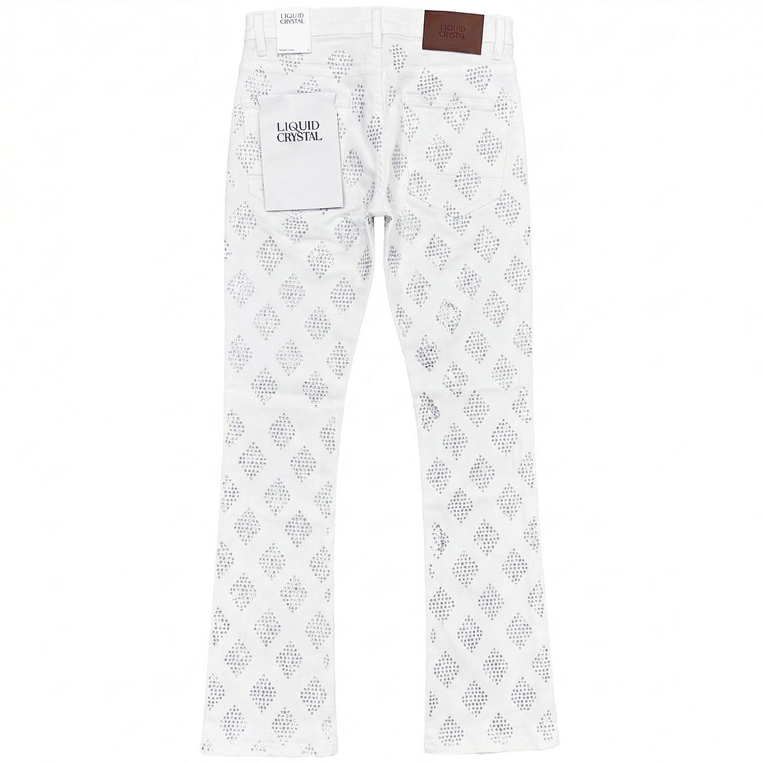 Rhinestone Stacked Denim (White)