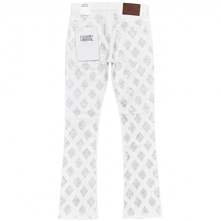 Rhinestone Stacked Denim (White)