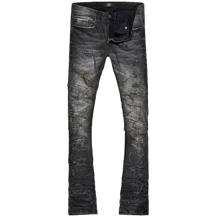 Super Skinny Stacked Brilliance Denim (Black Shadow)
