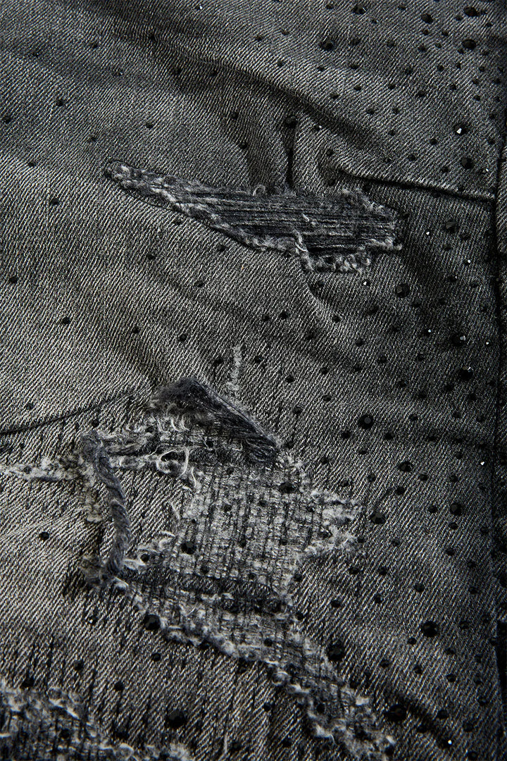 Super Skinny Stacked Brilliance Denim (Black Shadow)