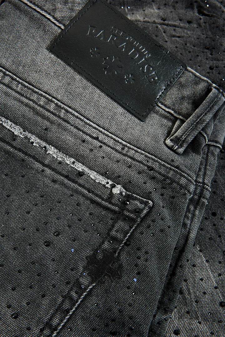 Super Skinny Stacked Brilliance Denim (Black Shadow)