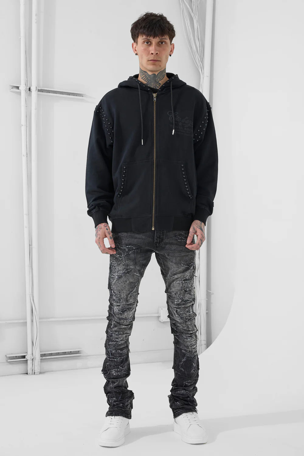 Super Skinny Stacked Brilliance Denim (Black Shadow)