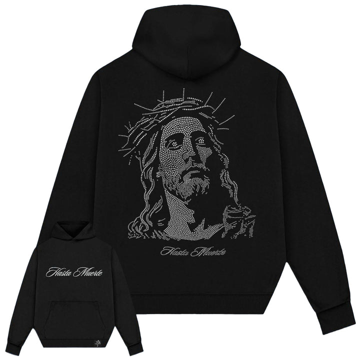 Jesus Rhinestone HW Hoodie (Black)