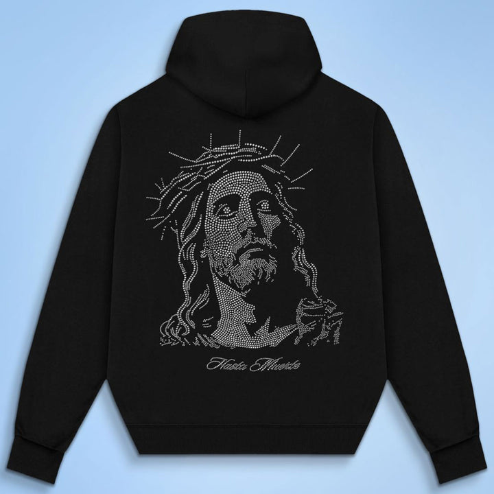 Jesus Rhinestone HW Hoodie (Black)