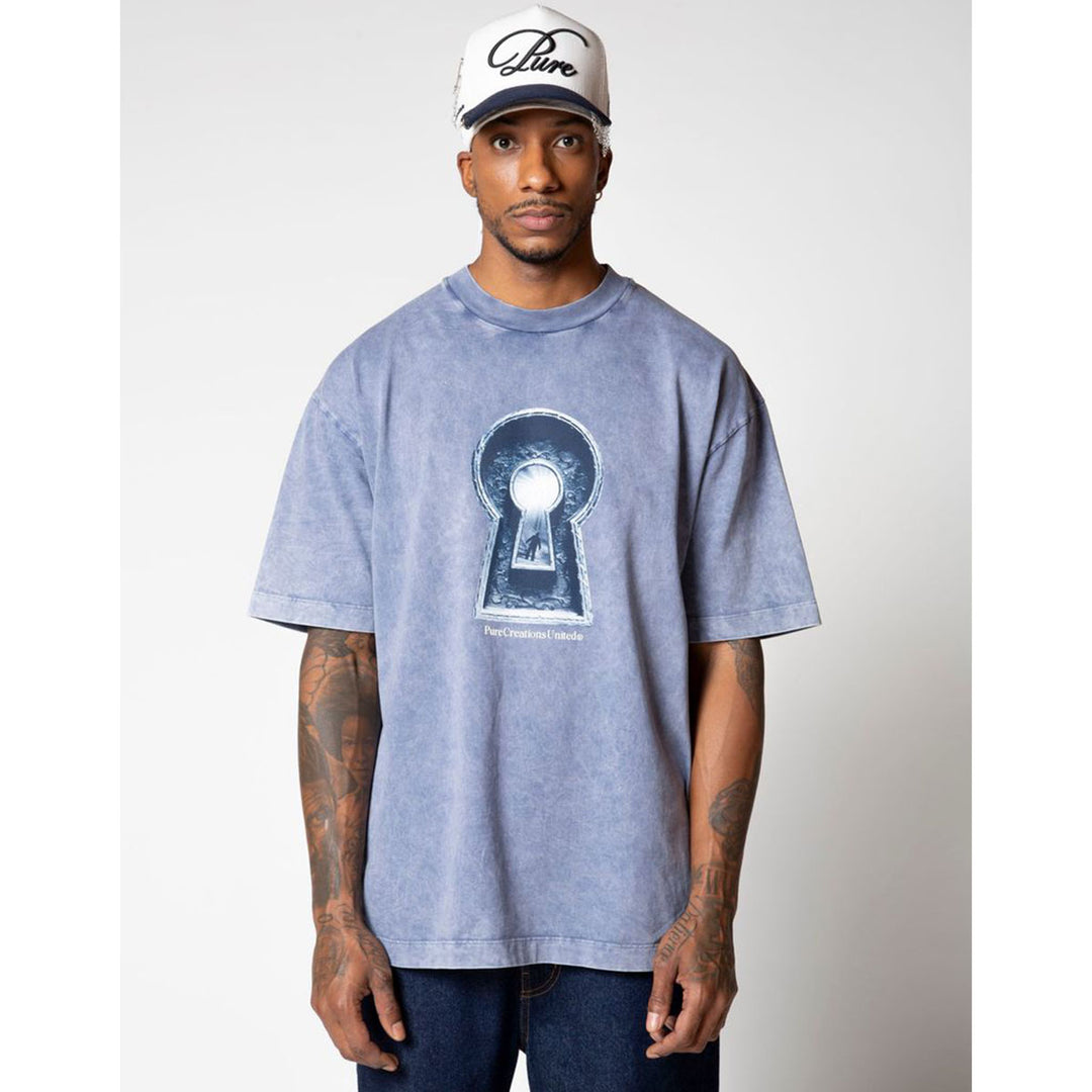 Dopamine Keyhole T-Shirt (Blue Wash)