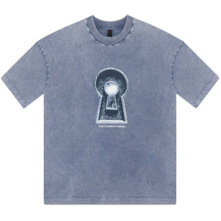 Dopamine Keyhole T-Shirt (Blue Wash)