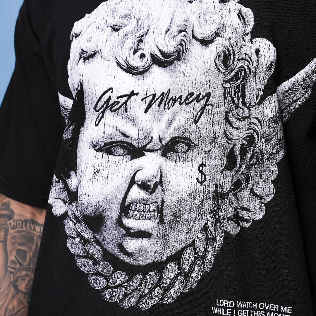 Grill Angel Tee (Faded Black)