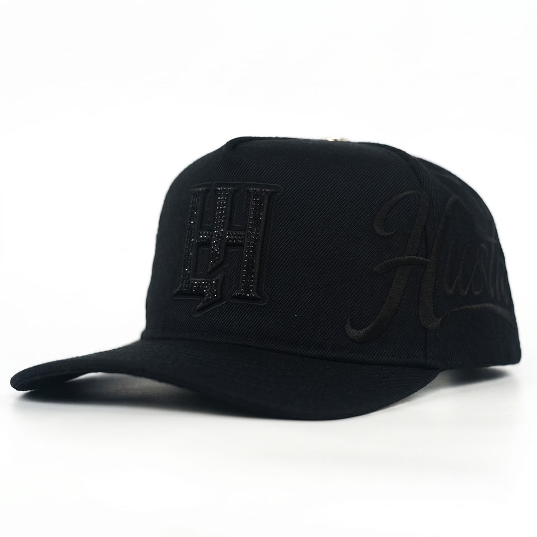 LH Rhinestone Hat (Full Black)
