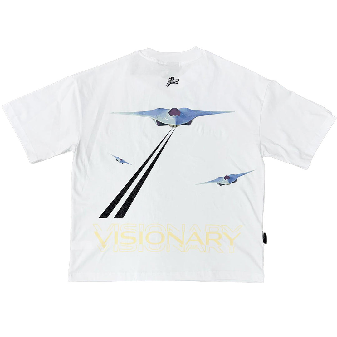 Laser Jet Boxy Tee (White)