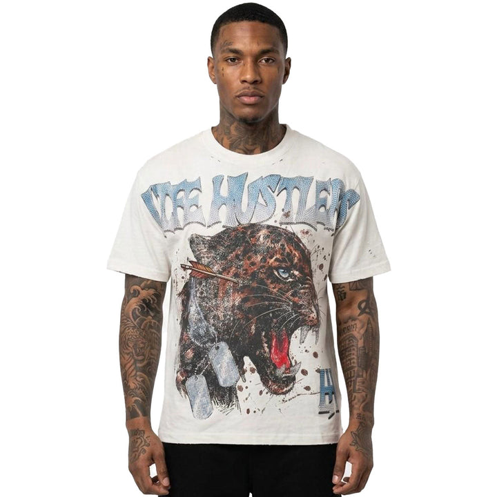 Leopard Rhinestone Tee (White)
