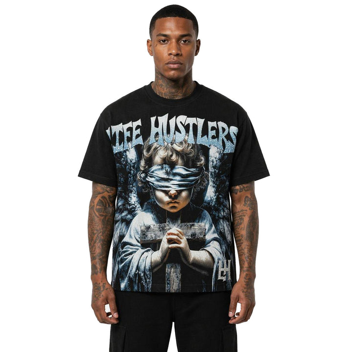 LH Pray Rhinestone Tee (Black)