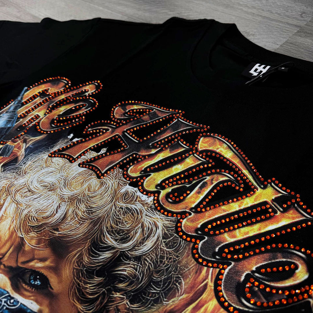 Tat Angel Rhinestone Tee (Black)