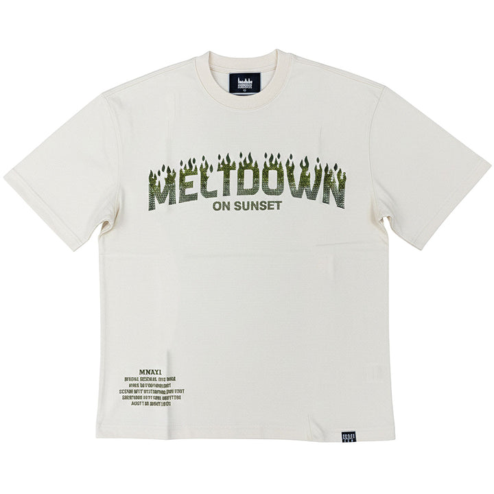 Meltdown Rhinestone Tee (Natural / Moss)
