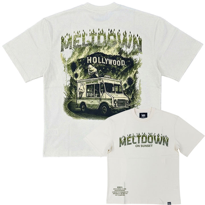 Meltdown Rhinestone Tee (Natural / Moss)