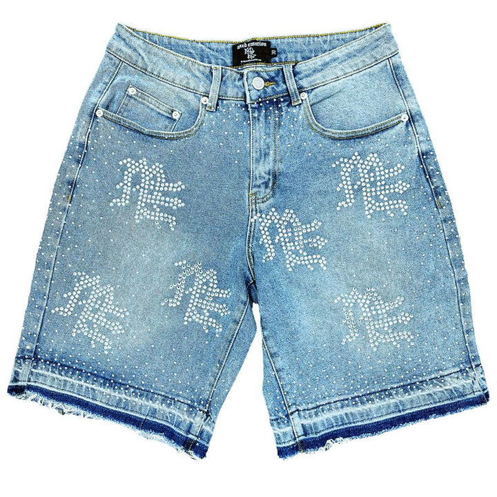 ME Rhinestone Denim Shorts (Blue)