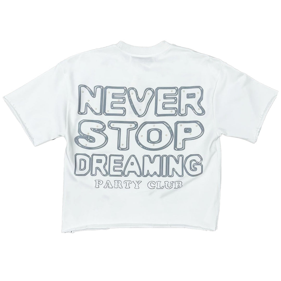 Party Club Cropped Tee (White)