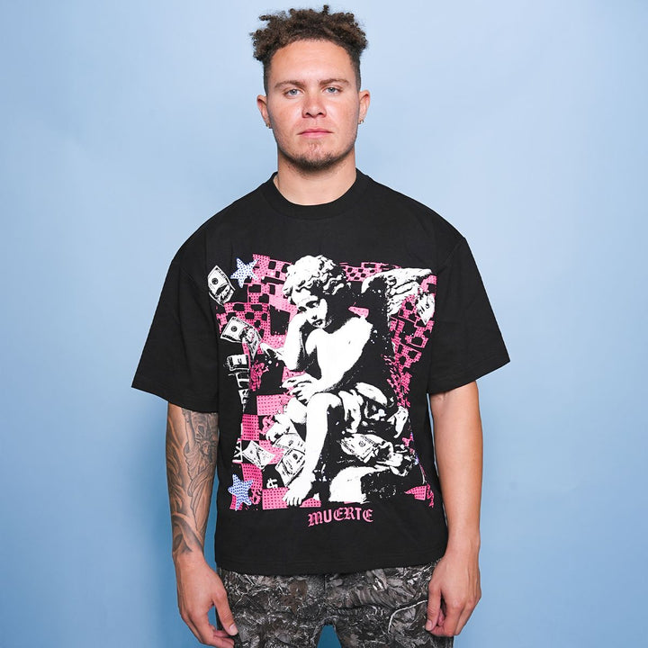 MM Angel Stencil Tee (Black)