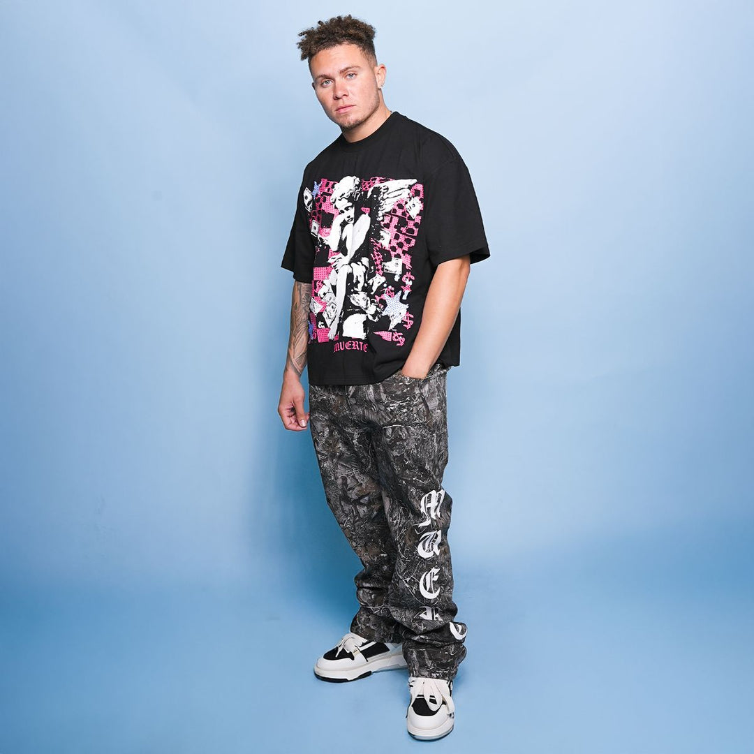 MM Angel Stencil Tee (Black)