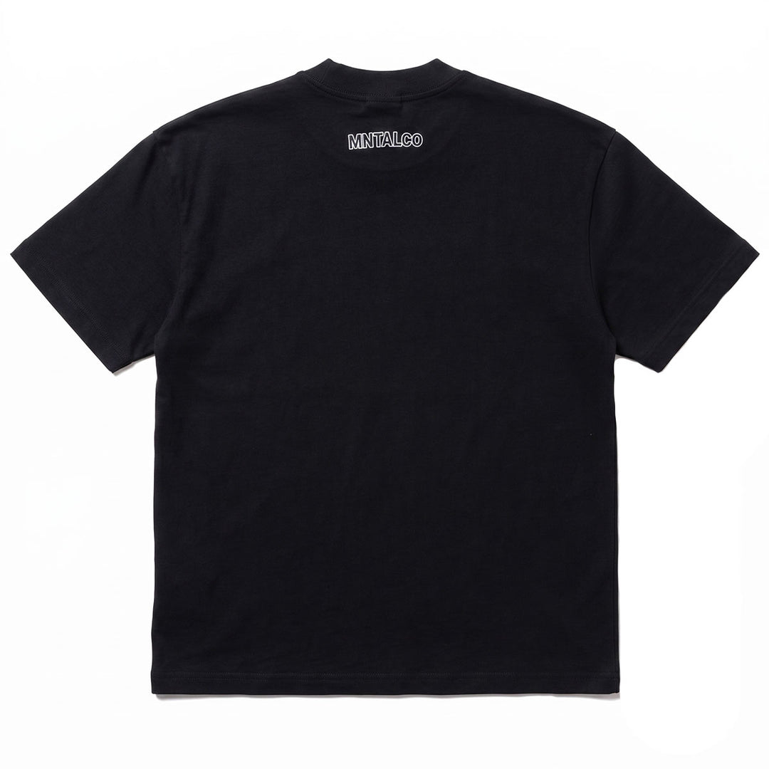 Embroidered M Oversize Tee (Black)