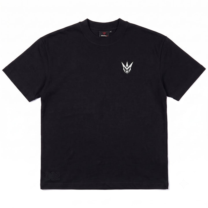 Embroidered M Oversize Tee (Black)