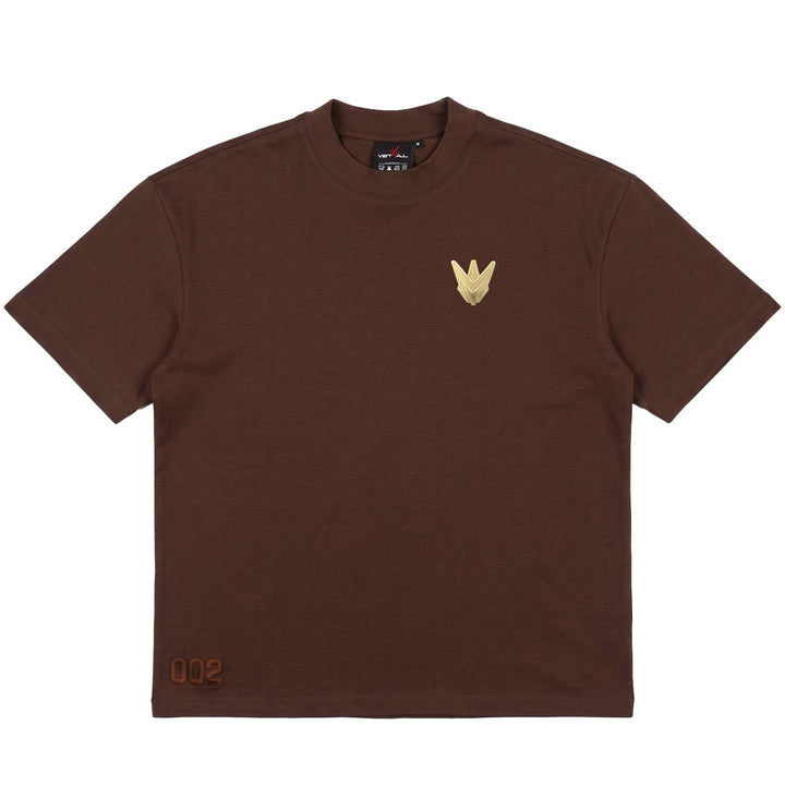 Embroidered M Oversize Tee (Brown)