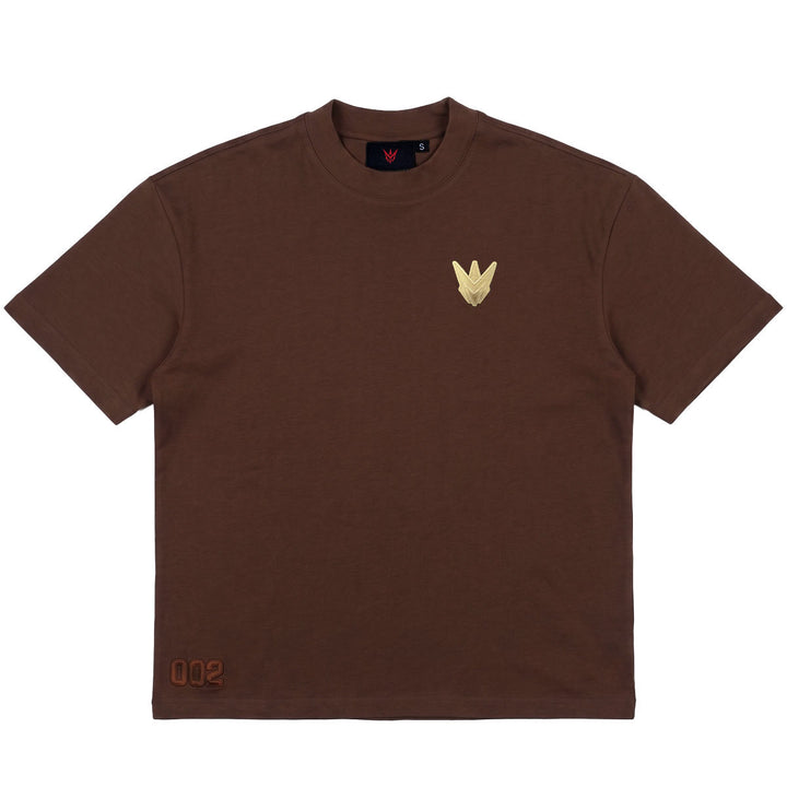 Embroidered M Oversize Tee (Brown)