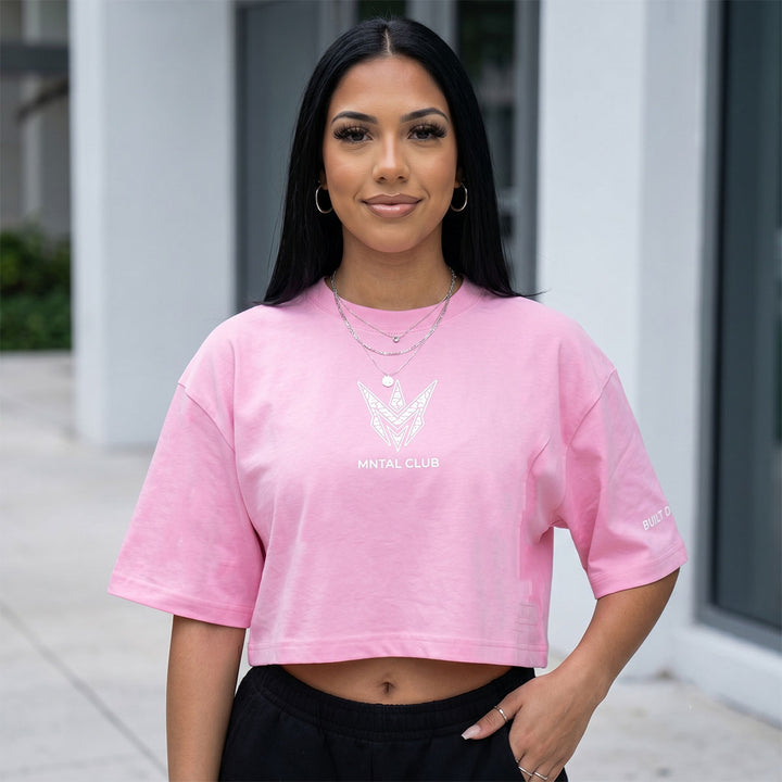 MNTAL Club Cropped Tee (Pink)