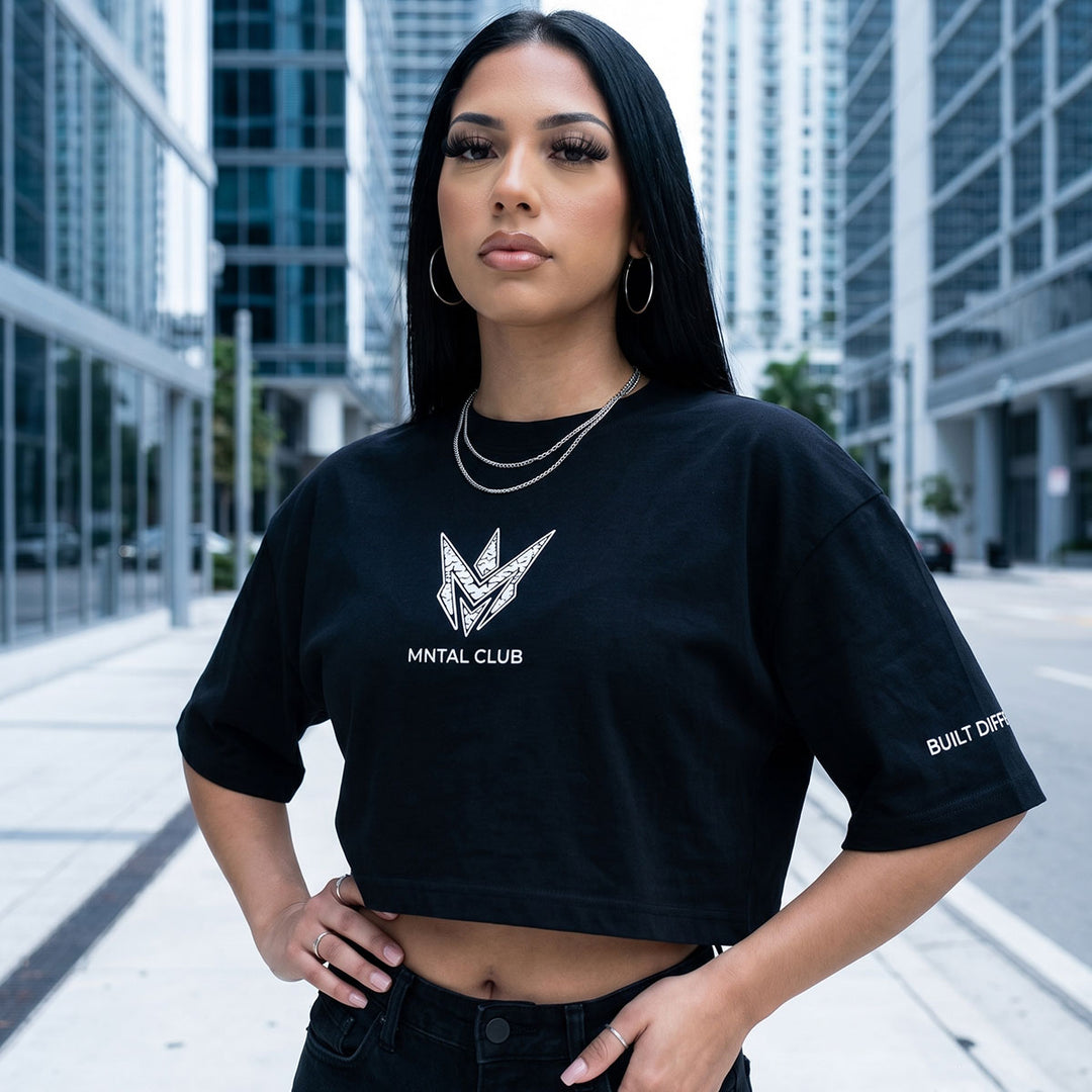 MNTAL Club Cropped Tee (Black)