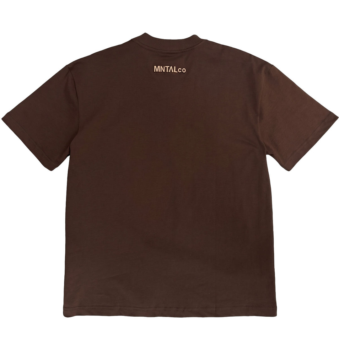 Embroidered M Oversize Tee (Brown)